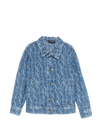 Emporio Armani Kids' Patterned Jacket In Blue