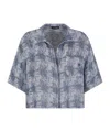 Emporio Armani Patterned-jacquard Shirt In Gray