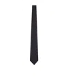 Emporio Armani Pure Silk Micro-textured Tie In Black