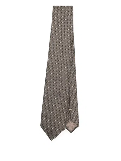 EMPORIO ARMANI PATTERNED-JACQUARD SILK TIE