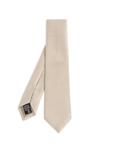 Emporio Armani Patterned-jacquard Tie In Neutral
