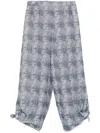 Emporio Armani Patterned-jacquard Trousers In White