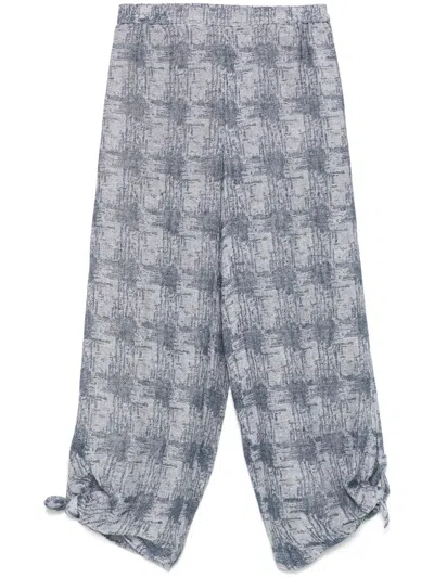 Emporio Armani Patterned-jacquard Trousers In Weiss
