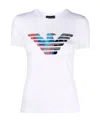 Emporio Armani T-shirt With Eagle Logo Print In Multicolor