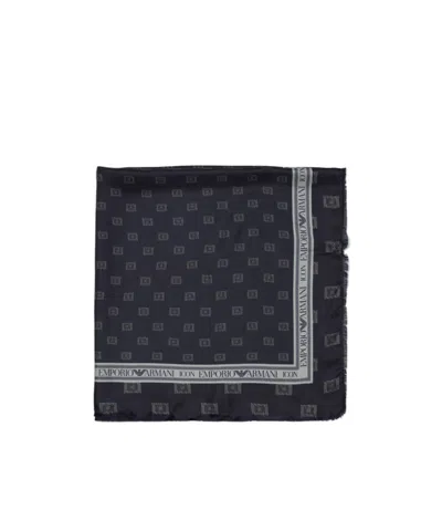 Emporio Armani Patterned Scarf In Blue