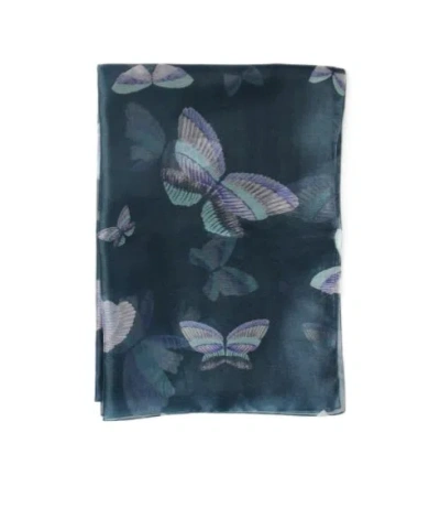 Emporio Armani Patterned Scarf In Blue
