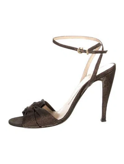Pre-owned Emporio Armani Patterned Slingback Pumps In Black