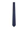 Emporio Armani Pure Silk Micro-textured Tie In Blue