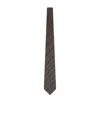 Emporio Armani Pure Silk Tie With Mixed Jacquard Pattern In Brown