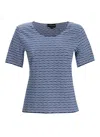 Emporio Armani Geometric Jacquard Top In Blue