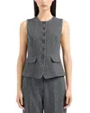 Emporio Armani Patterned Vest In Grey Melange