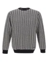 Emporio Armani Patterned Wool Sweater In Black