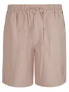 Emporio Armani Soft-touch Modal Bermuda Shorts With Peace-inspired Print In Beige