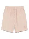 Emporio Armani Soft-touch Modal Bermuda Shorts With Peace-inspired Print In Neutrals