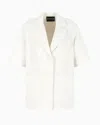 Emporio Armani Short-sleeved Casual Jacket In White