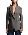 Emporio Armani Peak Lapel Blazer In Gray