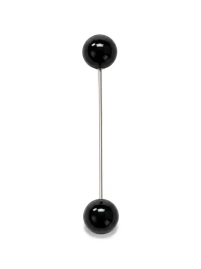 Emporio Armani Pearl-effect Sphere Brooch In Black