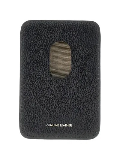 Emporio Armani Pebbled Leather Card Holder In Black