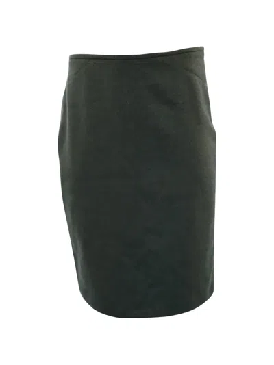 Pre-owned Emporio Armani Pencil Wool Skirt In Green