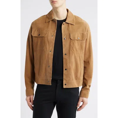 EMPORIO ARMANI EMPORIO ARMANI PERFORATED GOATSKIN SUEDE JACKET