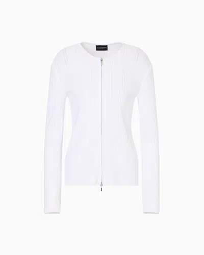 EMPORIO ARMANI PERFORATED OTTOMAN FABRIC JACKET