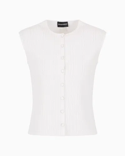 EMPORIO ARMANI PERFORATED OTTOMAN FABRIC WAISTCOAT