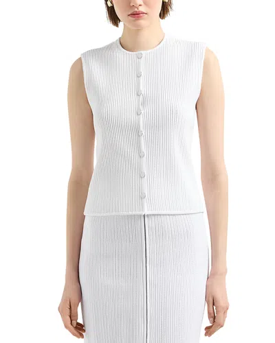 Emporio Armani Perforated Ottoman Vest In White