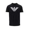 Emporio Armani Black Crewneck T-shirt With Logo Embroidery On The Front In Black