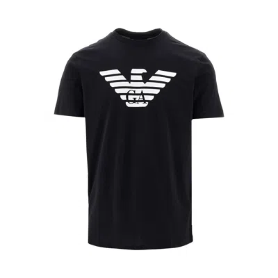 EMPORIO ARMANI PIMA COTTON T-SHIRT WITH EAGLE PRINT