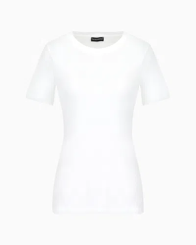 Emporio Armani Pima-jersey Crew-neck T-shirt In White