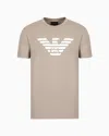 Emporio Armani Logo-print Cotton T-shirt In Beige