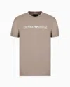 Emporio Armani Pima-jersey T-shirt With Logo Print In Beige
