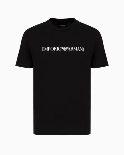 EMPORIO ARMANI PIMA-JERSEY T-SHIRT WITH LOGO PRINT