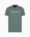 Emporio Armani Pima-jersey T-shirt With Logo Print In Green