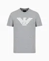 Emporio Armani Pima-jersey T-shirt With Logo Print In Grey