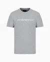 Emporio Armani Pima-jersey T-shirt With Logo Print In Grey