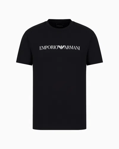 EMPORIO ARMANI PIMA-JERSEY T-SHIRT WITH LOGO PRINT