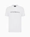Emporio Armani White And Black Crewneck T-shirt With Writing In White