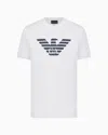 Emporio Armani White Crewneck T-shirt With Logo Embroidery On The Front In White