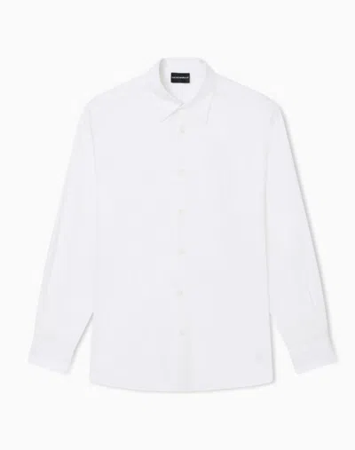 Emporio Armani Pima Stretch Shirt In White