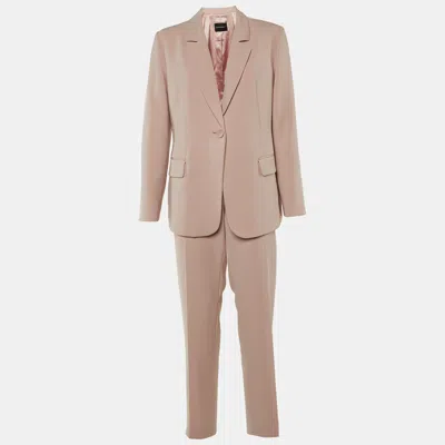 Pre-owned Emporio Armani Pink Crepe Pant Suit L