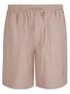 Emporio Armani Soft-touch Modal Bermuda Shorts With Peace-inspired Print In Neutral