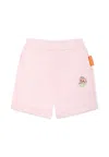 Emporio Armani Pink Shorts For Girl With Manga Bear In Pink