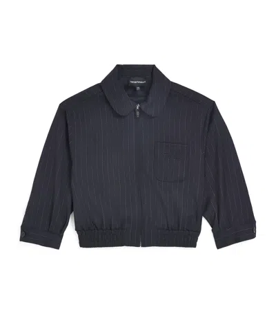 Emporio Armani Kids' Pinstripe Jacket In Black