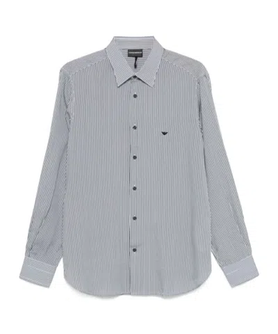 Emporio Armani Striped Shirt In Blue