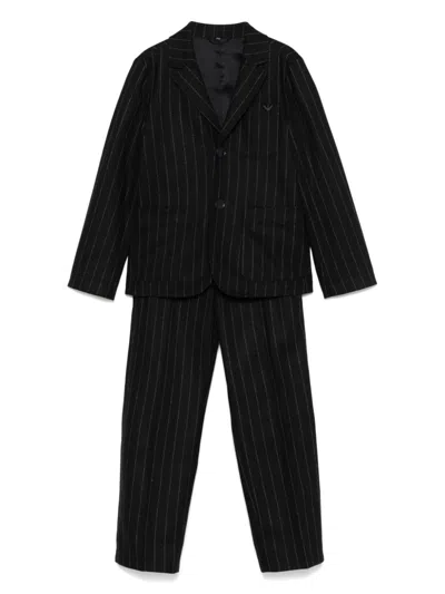 Emporio Armani Kids' Pinstriped Suit In 蓝色