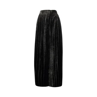 Emporio Armani Pinstriped Velvet Pants In Multi