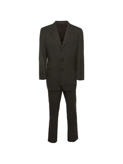 Pre-owned Emporio Armani Pinstriped Wool Suit In Black