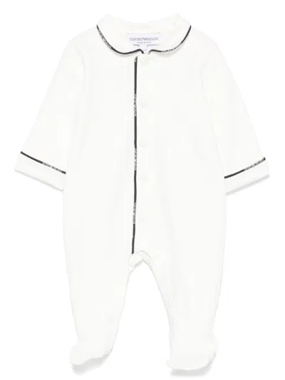 Emporio Armani Babies' Pipe-trim Pyjamas In 白色