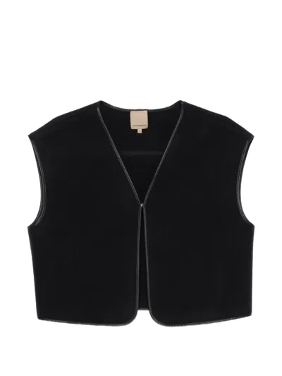 Emporio Armani Piped-trim Gilet In Blue
